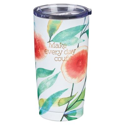 Taza de viaje de acero inoxidable Taza de viaje de acero inoxidable "Make Every Day Count"