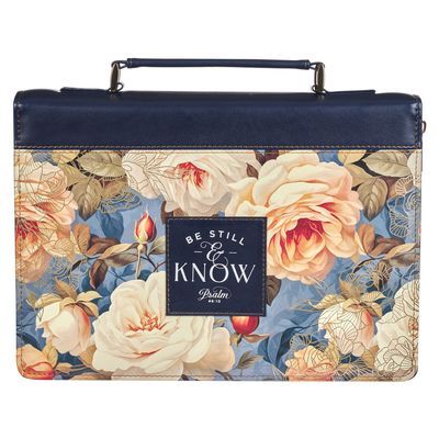 Cover (Medium) Be Still & Know ( Estad quieto y sabed) Salmos 46:10 Imit Piel Floral
