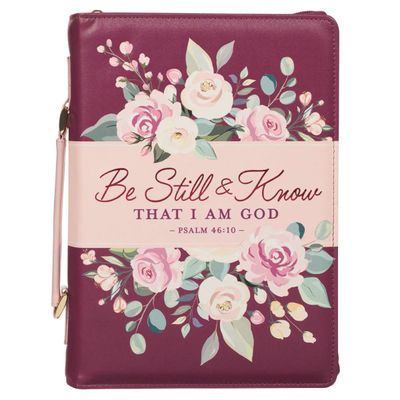 Cover (Medium) Be Still & Know ( Estad quietos y sabed) Salmos 46:10 Imit piel Floral
