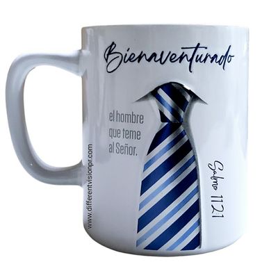 Taza colección Prominencia - Bienaventurado - Salmo 112:1 (Diseño al relieve)