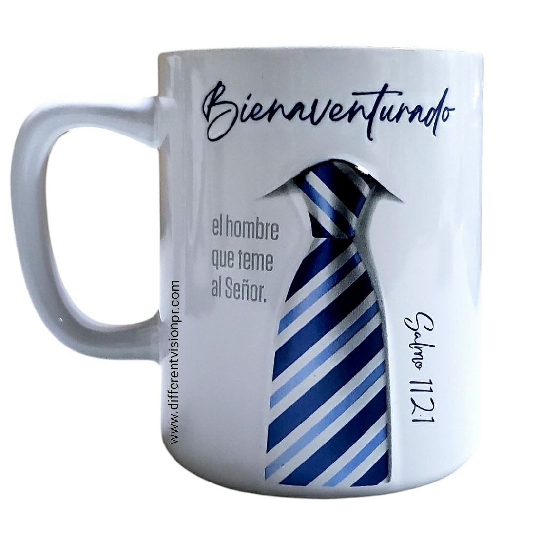 Taza colección Prominencia - Bienaventurado - Salmo 112:1 (Diseño al relieve)