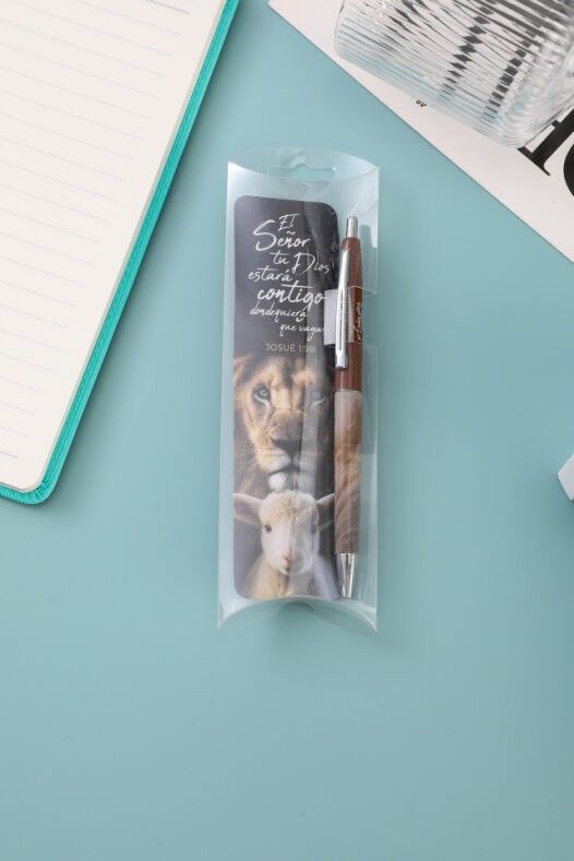 Set bolígrafo y marcador - El Señor tu Dios estará contigo ( Josué 1:9)