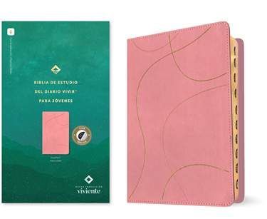Biblia de estudio del diario vivir para jóvenes NTV (ImitPiel, Rosa pastel, Índice) (Free Shipping)
