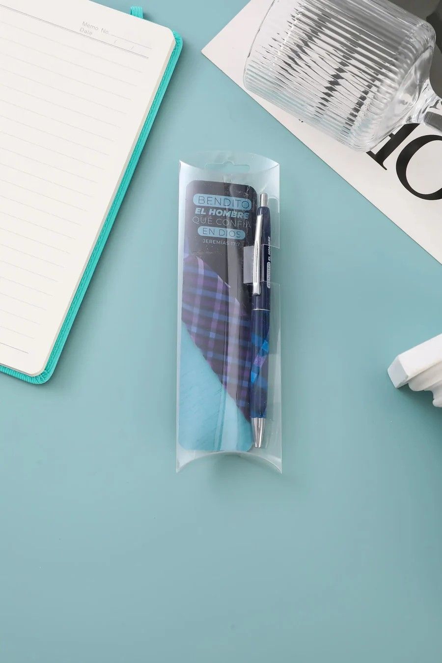 Set bolígrafo y marcador - Bendito el hombre (Jeremías 17:7)