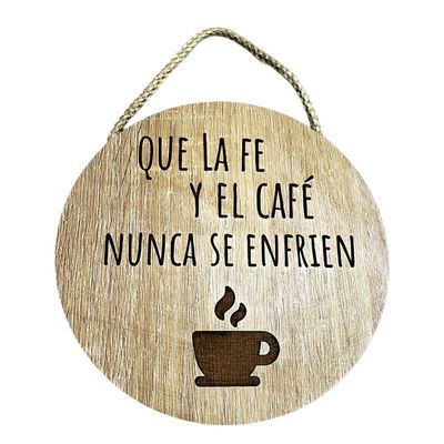 Cuadro redondo de madera (nunca se enfrien Cuadro redondo de madera (nunca se enfrien