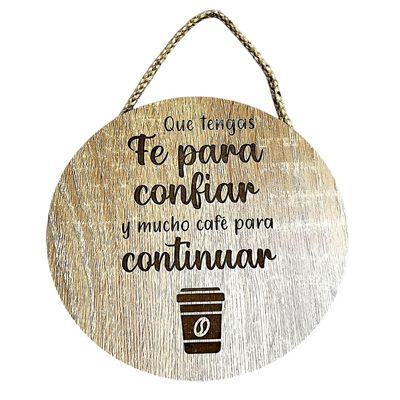Cuadro redondo de madera (café para continuar) Cuadro redondo de madera (café para continuar)