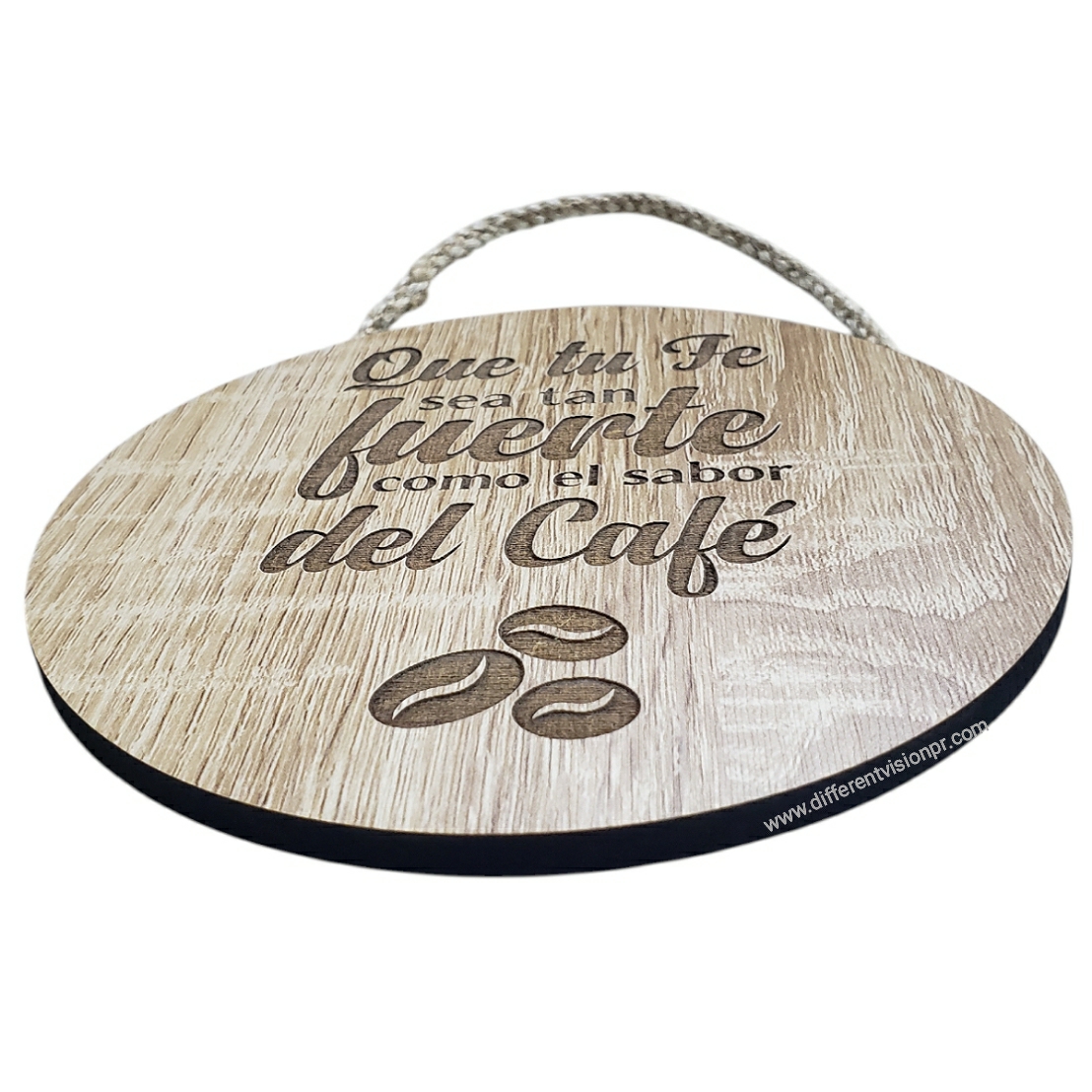 Cuadro redondo de madera (Fuerte como café)