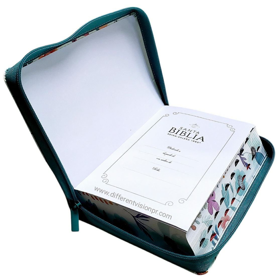 Biblia RV60 Jardín Turquesa, Tamaño manual, Letra Gigante (Free Shipping)