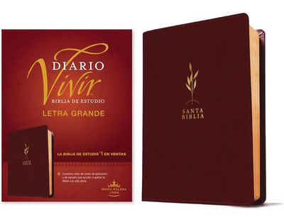 Biblia de Estudio Diario Vivir RV60, letra grande, SentiPiel vino (Free Shipping)