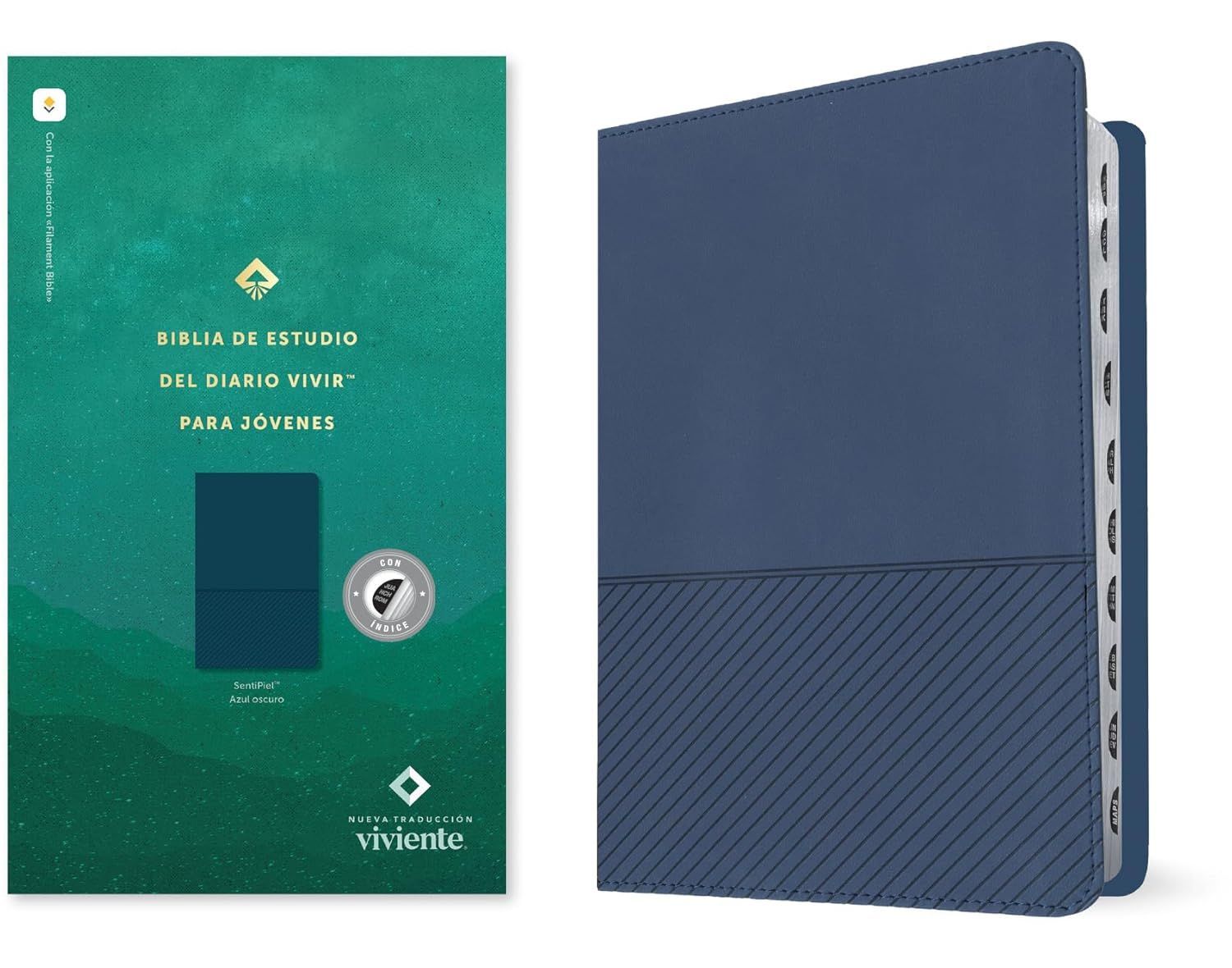 Biblia de estudio del diario vivir para jóvenes NTV (ImitPiel, Azul oscuro, Índice) (Free Shipping)