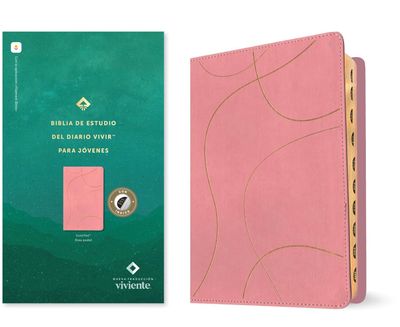 Biblia de estudio del diario vivir para jóvenes NTV (ImitPiel, Rosa pastel, Índice) (Free Shipping)