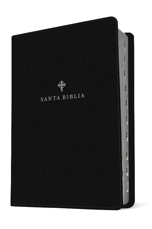 Santa Biblia NTV, Edición de referencia ultrafina, letra grande (SentiPiel, Negro, Índice)  (FreeShipping)