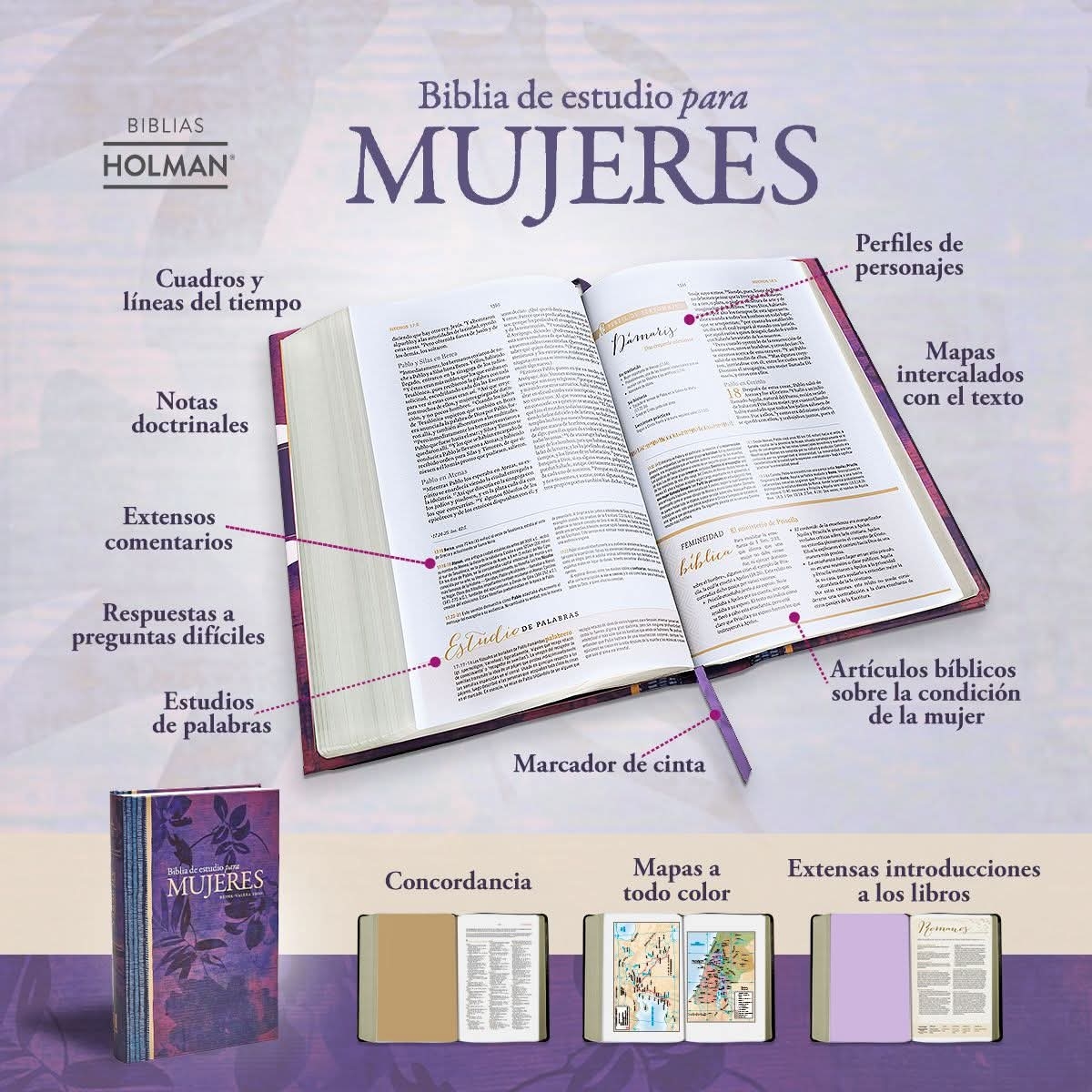 Biblia de Estudio para Mujeres RVR 1960 ,Tapa Blanda (Free Shipping)