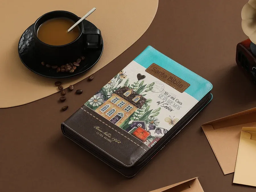 Biblia RVR60 Tamaño manual Letra Grande /piel cierre/índice Yo y mi Casa (Free Shipping)