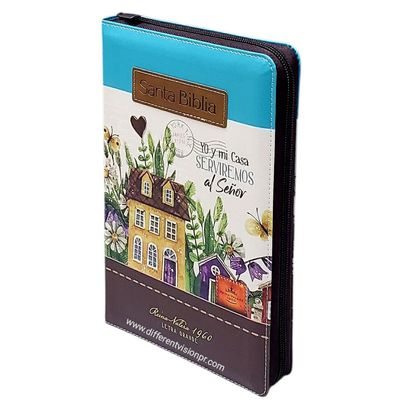 Biblia RVR60 Tamaño manual Letra Grande /piel cierre/índice Yo y mi Casa (FreeShipping)