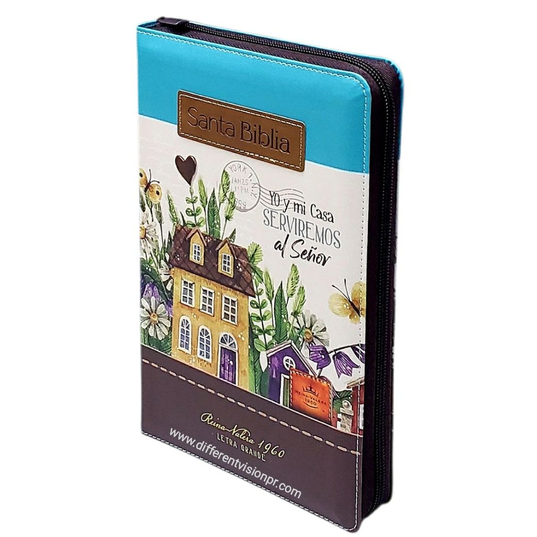 Biblia RVR60 Tamaño manual Letra Grande /piel cierre/índice Yo y mi Casa (FreeShipping)