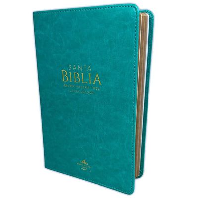 Biblia RV60, Letra Grande, Tamaño Manual, Imit piel Turquesa (Free Shipping)