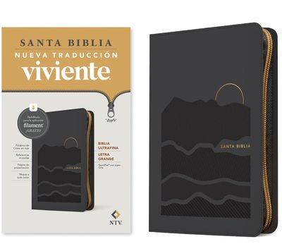 Biblia NTV Ultrafina, Letra grande de zíper, SentiPiel Gris, (Free Shipping) Biblia NTV Ultrafina, Letra grande de zíper, SentiPiel Gris, (Free Shipping)