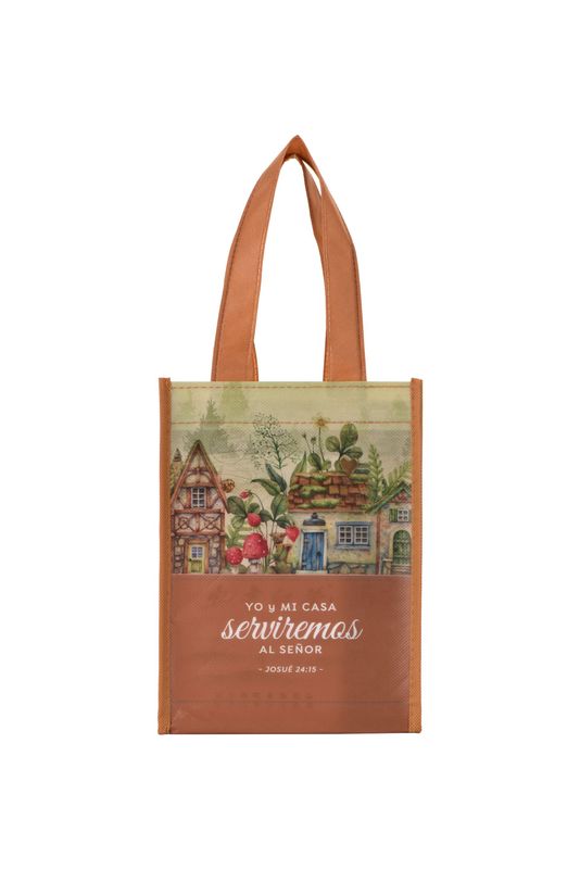 Funda de regalo reusable pequeña: Yo y mi casa (Josué 24:15)