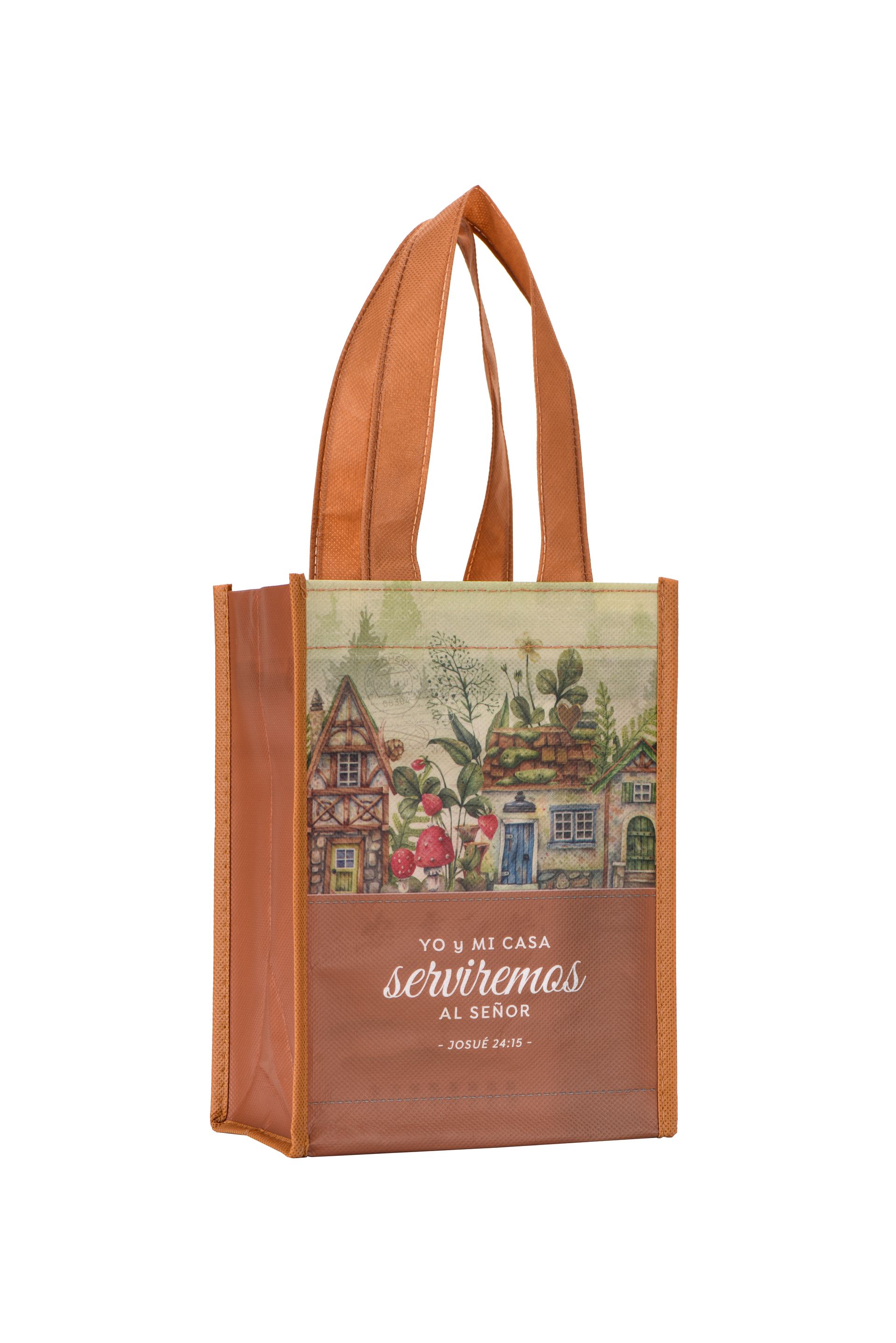 Funda de regalo reusable pequeña: Yo y mi casa (Josué 24:15)