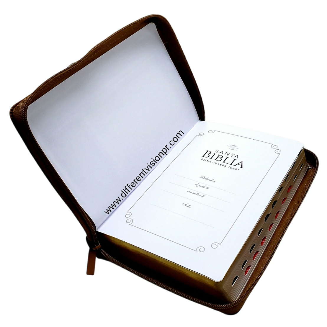 Biblia RV1960 con Cierre, Letra Grande, imit piel café águila con índice (Free Shipping)