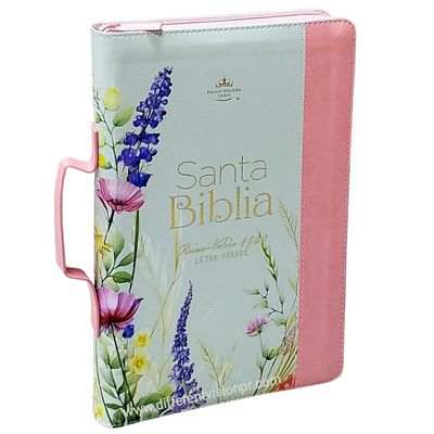 Biblia RVR60 con cover, Tamaño manual Letra Grande, Rosa (Freeshpping)