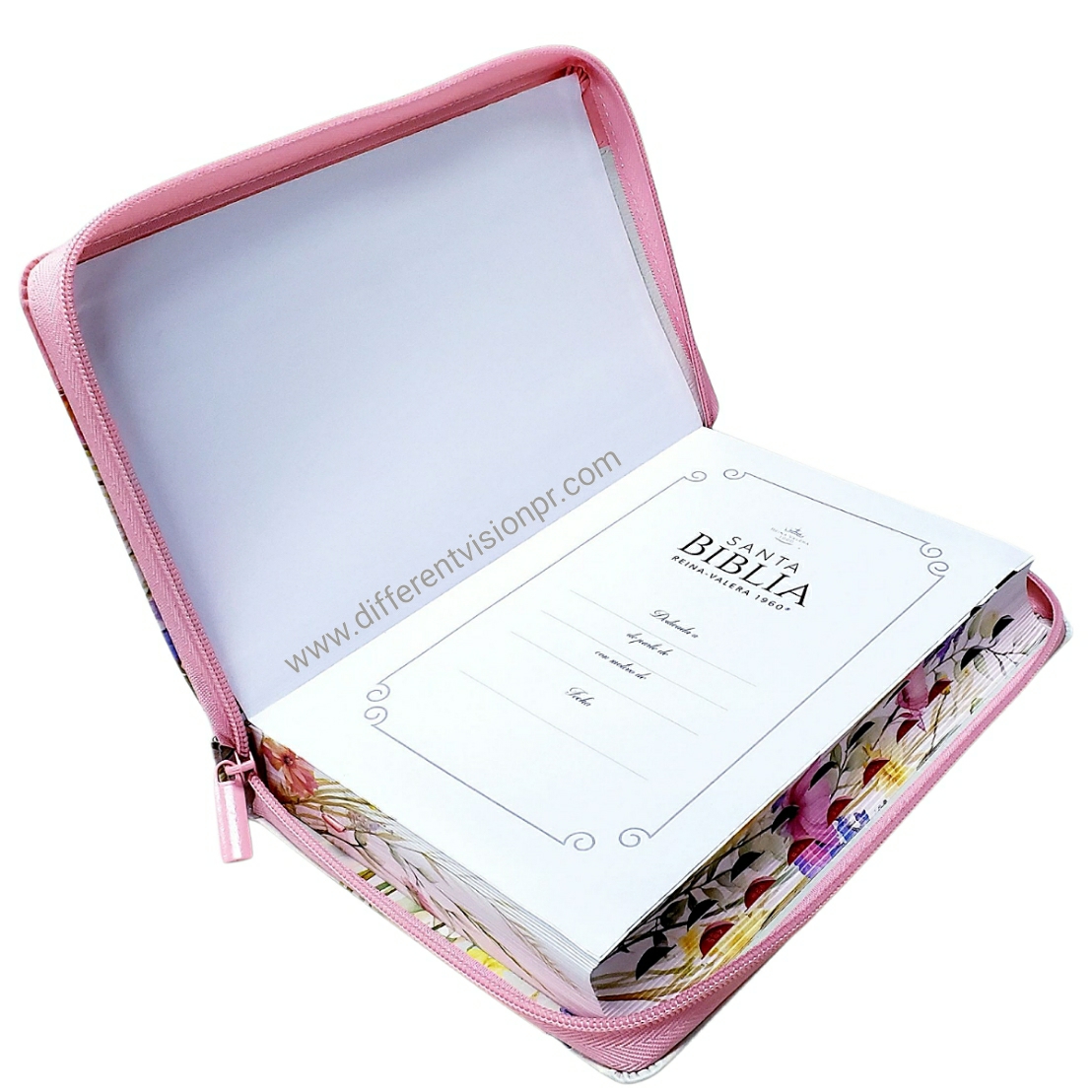 Biblia RVR60 con cover, Tamaño manual Letra Grande, Rosa (Freeshpping)