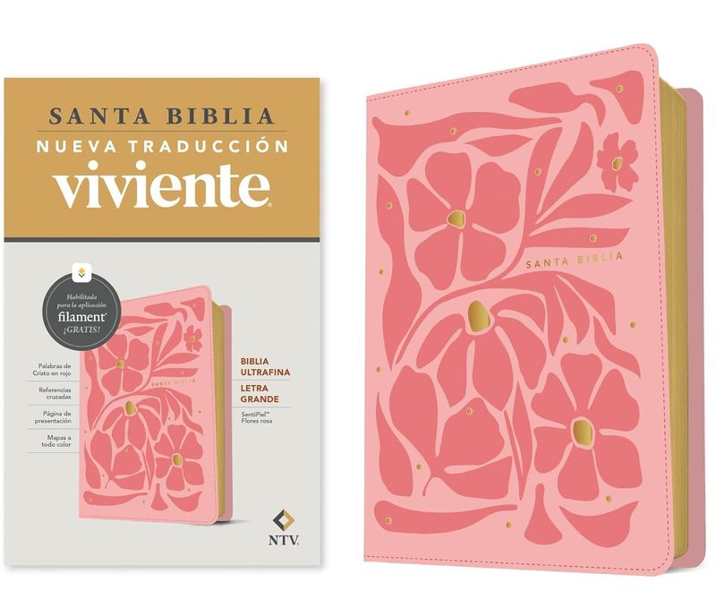 Biblia ultrafina NTV, letra grande con Filament SentiPiel, Flores rosa (Free Shipping) Biblia ultrafina NTV, letra grande con Filament SentiPiel, Flores rosa (Free Shipping)