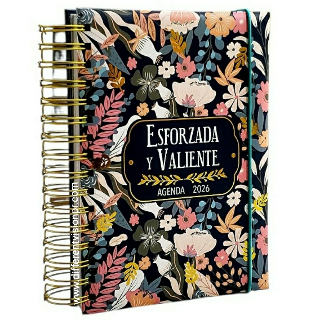 Agenda 2026 Esforzada y Valiente Espiral (Floral)