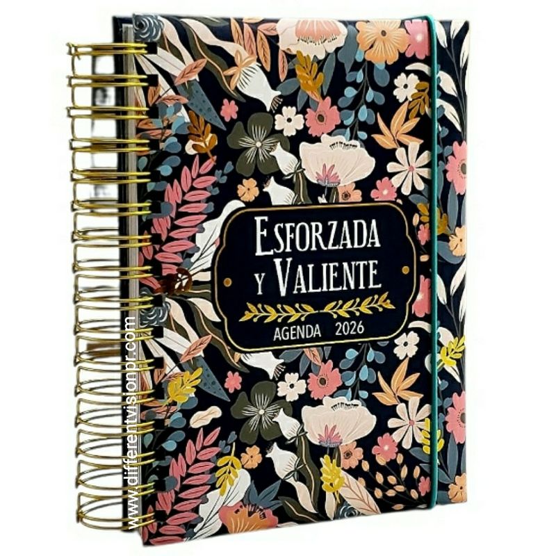 Agenda 2026 Esforzada y Valiente Espiral (Floral) Agenda 2026 Esforzada y Valiente Espiral (Floral)