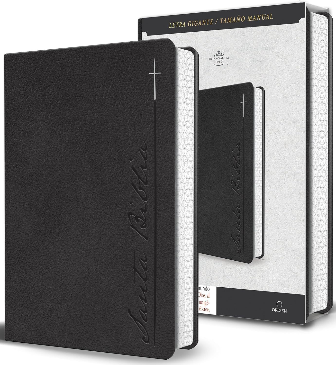 Biblia RVR 1960 Letra gigante, símil piel, gris Edición cantos pintados(Free Shipping)