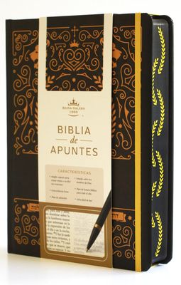 Biblia de Apuntes RVR 1960 TD, Negro y oro, Edición cantos pintados (Free Shipping)
