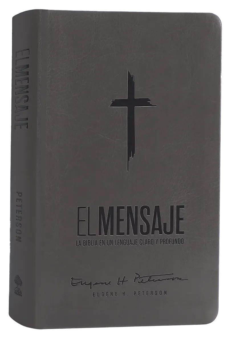 Biblia El Mensaje (Sentipiel Gris) : La Biblia en un lenguaje claro y profundo (Free Shipping)