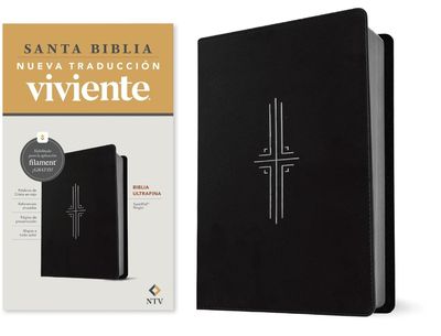 Biblia ultrafina NTV, con Filament (SentiPiel, Negro, Letra Roja)  (Free Shipping)