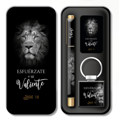 Valiente, Pack de bolígrafo, llavero y tarjeta