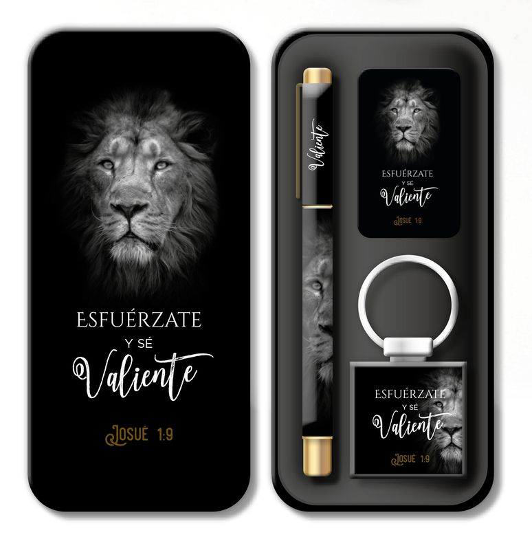 Valiente, Pack de bolígrafo, llavero y tarjeta