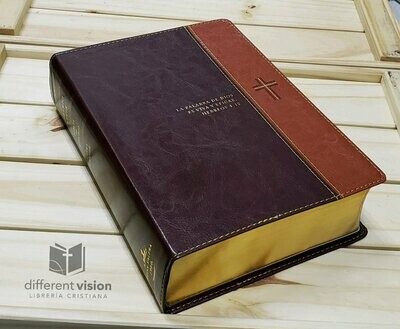 Biblia de Estudio  Diario Vivir RVR60, letra grande,SentiPiel Café(Free Shipping)