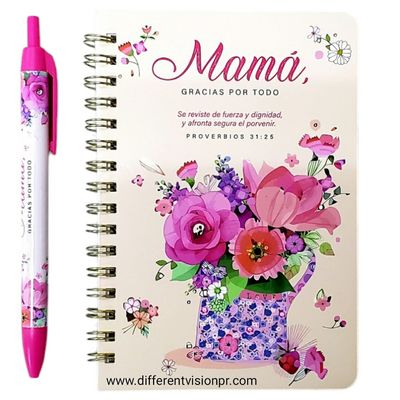 Pack libreta anillas con bolígrafo. (Mamá)
