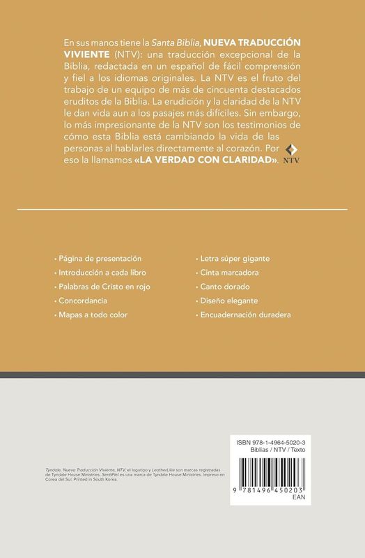Biblia NTV, Letra Súper gigante/Imit piel negro (Free Shipping)