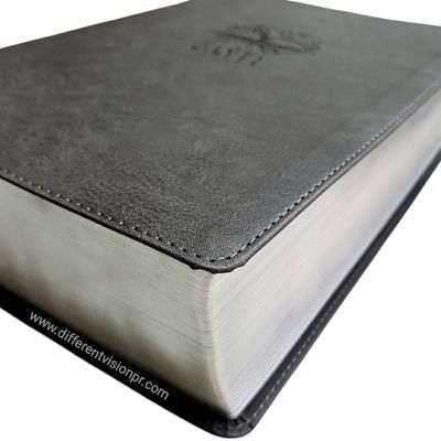 Biblia de Estudio Diario Vivir RV60, letra grande, SentiPiel gris (Free Shipping)