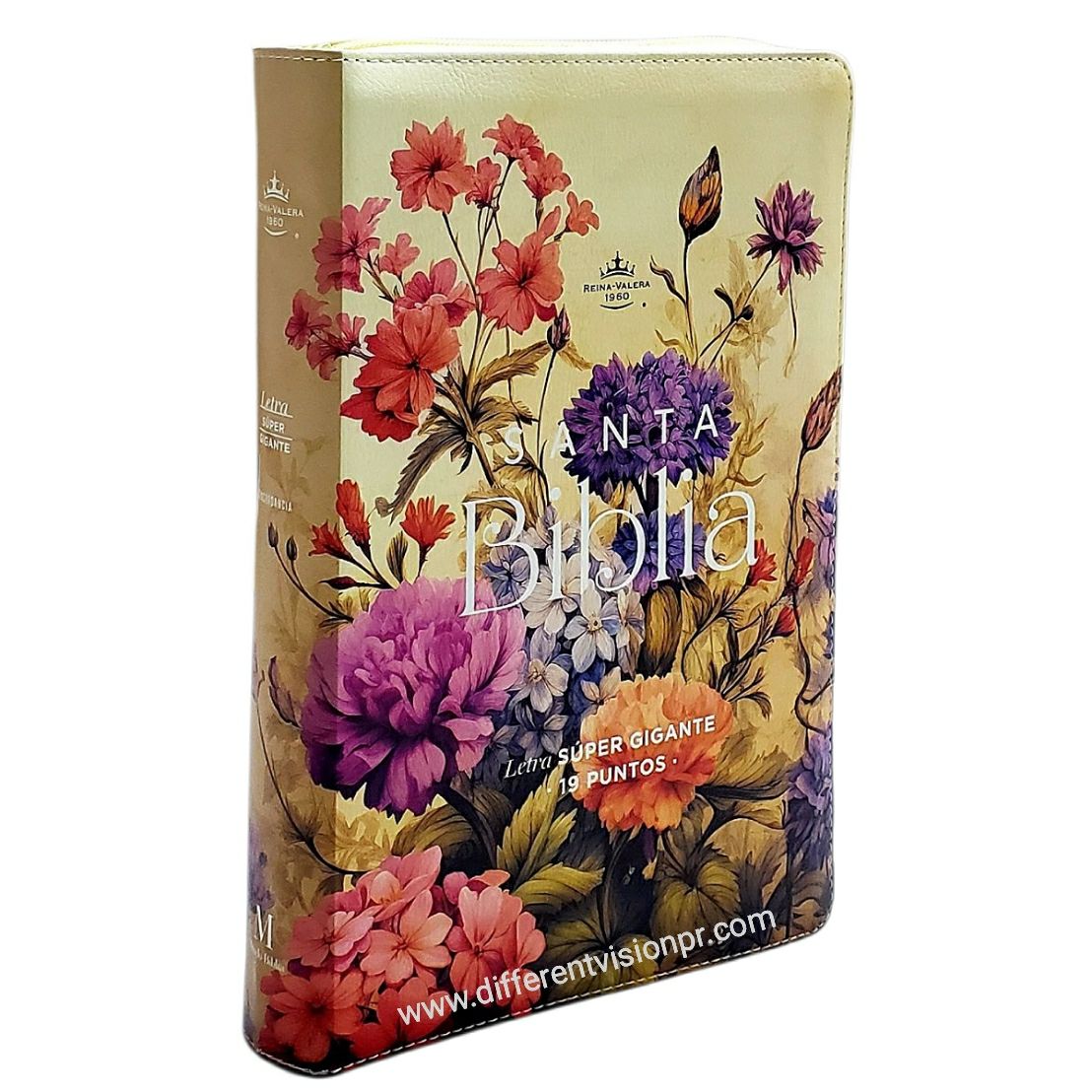 Biblia RVR60 Letra Súper Gigante/Simil Piel, Jardín Vintage (Free Shipping)