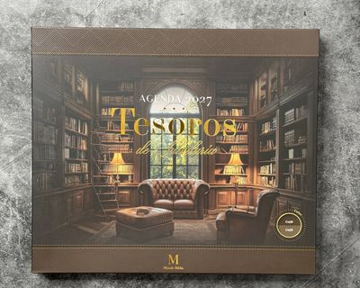 Agenda 2027, Bolígrafo, y Llavero con Caja de Lujo: Tesoros de Sabiduría, imit piel café (Free Shipping)