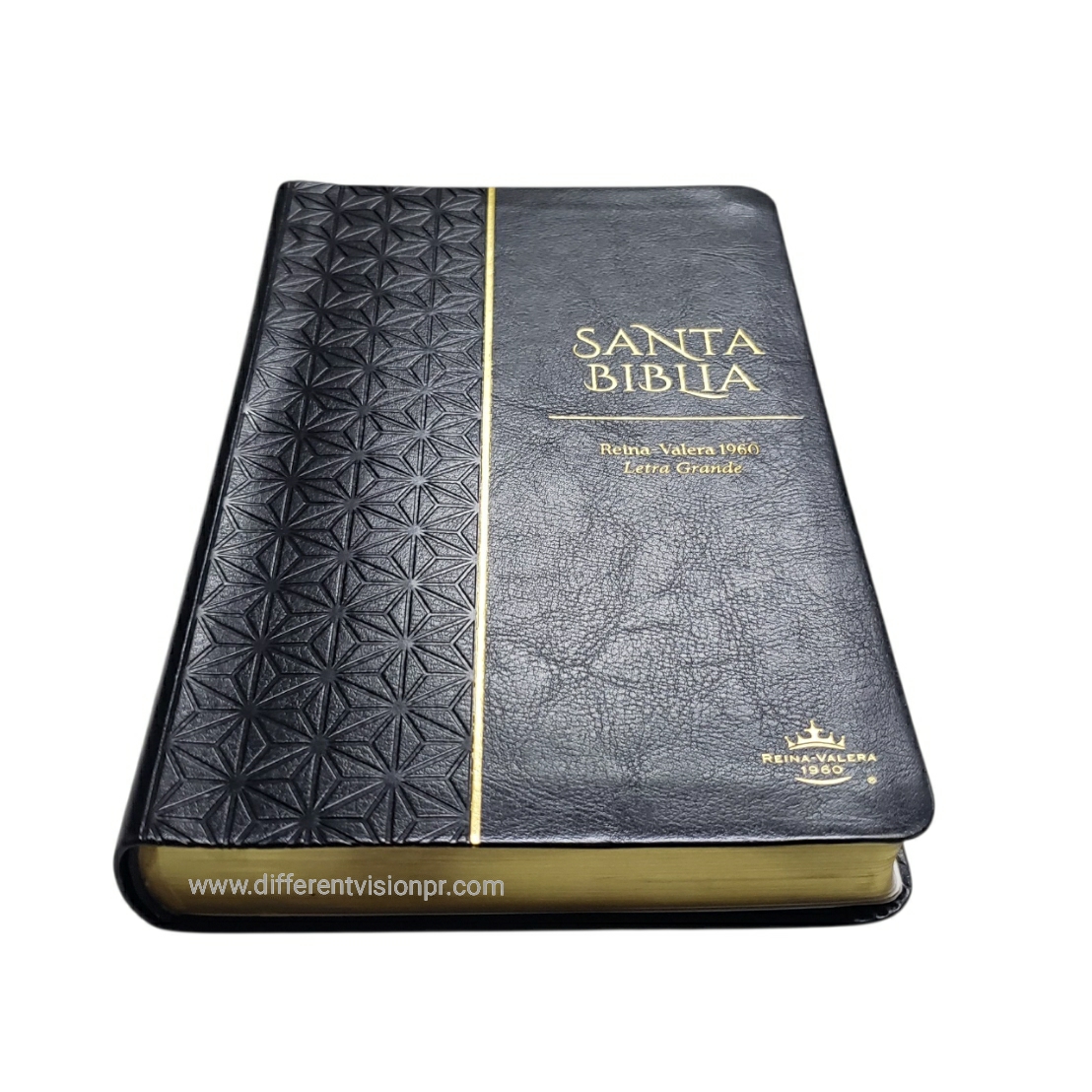Biblia RV1960 Letra Grande, imit piel negro geométrico
