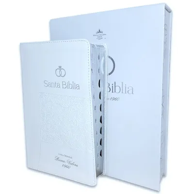 Biblia RVR60 especial de bodas con índice y caja de regalo. Letra Grande. Plateada (Free Shipping)