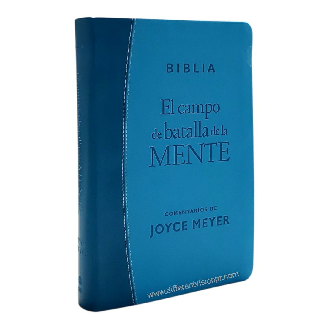 Biblia RVR1960 (SentiPiel, Azul turquesa claro)  El Campo de Batalla de la Mente (Free Shipping)