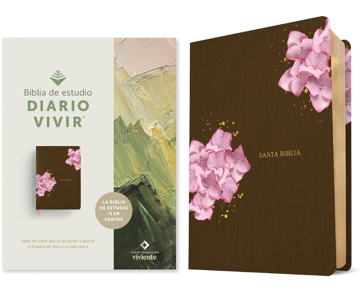 Biblia de estudio del diario vivir NTV SentiPiel, Café/Rosa (Free Shipping)