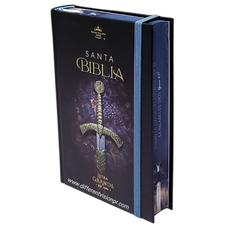 Biblia RVR60 Tamaño manual Letra Grande Tapa dura con elástico: Espada (Free Shipping) Biblia RVR60 Tamaño manual Letra Grande Tapa dura con elástico: Espada (Free Shipping)