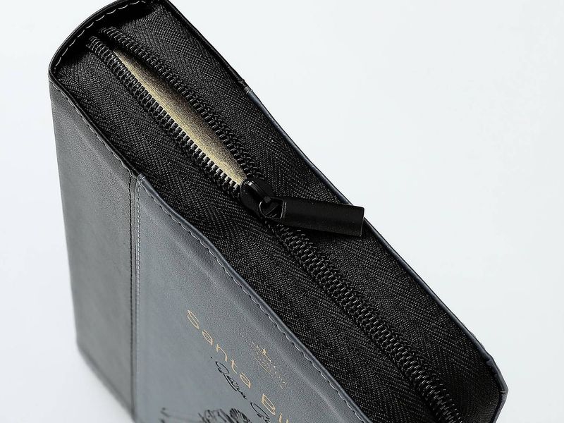 Biblia RVR60 tamaño manual letra Gigante Café/café con cierre: Esforzaos (Free Shipping)