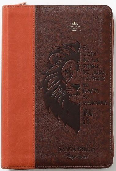 Biblia RVR60 tamaño manual letra Gigante Café/café con cierre: León de la tribu de Judá (Free Shipping) Biblia RVR60 tamaño manual letra Gigante Café/café con cierre: León de la tribu de Judá (Free Shipping)