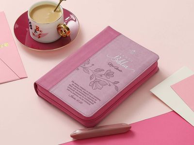 Biblia RVR60 tamaño manual letra Gigante Café/café con cierre: No Temas (Free Shipping)
